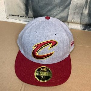 New Era 59fifty Cleveland Cavaliers Low Profile Fitted Hat Grey Size 7 3/4 NWT